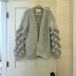 Chicwish Chunky Knit Bubble Sleeve Cardigan